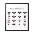 A Lot of Cat Noses Poster, Wild and Domestic Cat Nose Identification Chart, Feline Nose Comparison Guide Educational Canvas Print