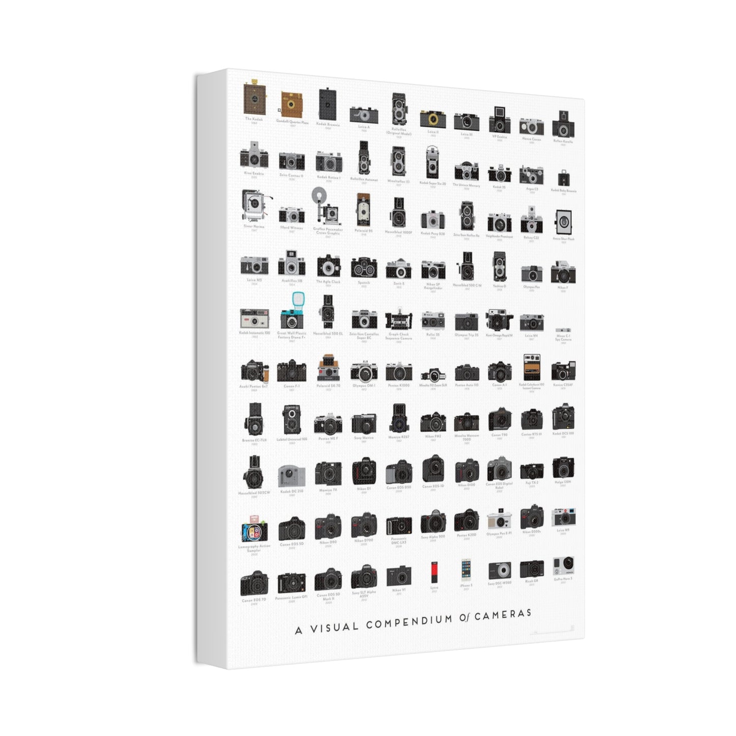 A Visual Compendium Of Cameras Poster, Camera History Guide Vertical Poster