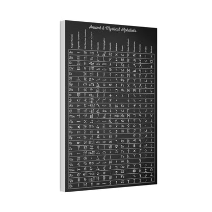 Ancient Alphabets Guide Poster, Mystical Writing Systems Chart Vertical Poster