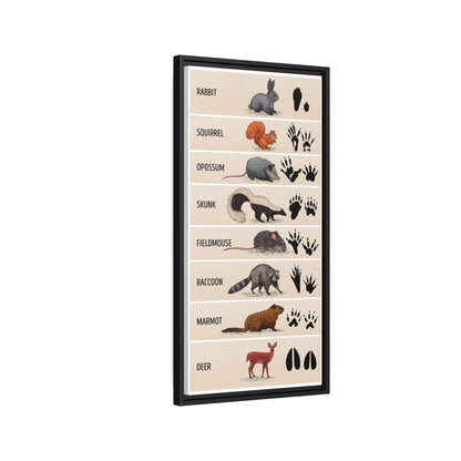 Animal Footprints Rabbit Squirrel Opossum Skunk Vertical Canvas And Poster