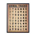 Animal Tracks Poster, Wildlife Footprint Identification Chart, Mammal and Bird Track Guide, Nature Education Wall Art Canvas Print, Hunting and Hiking Decor