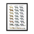 Big Cat Relative Size and Coat Pattern Poster, Lion Tiger Leopard Jaguar Cheetah Comparison Chart, Educational Wildlife Canvas Print