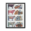 Cattle By Products Poster, Vintage 1949 Cattle By Products Chart, Cow Anatomy and Agricultural Industry Educational Canvas Print