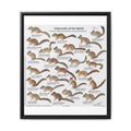 Chipmunks of the World Poster, Chipmunk Species Identification Chart, Sciuridae Wildlife Guide, Educational Nature Canvas Print