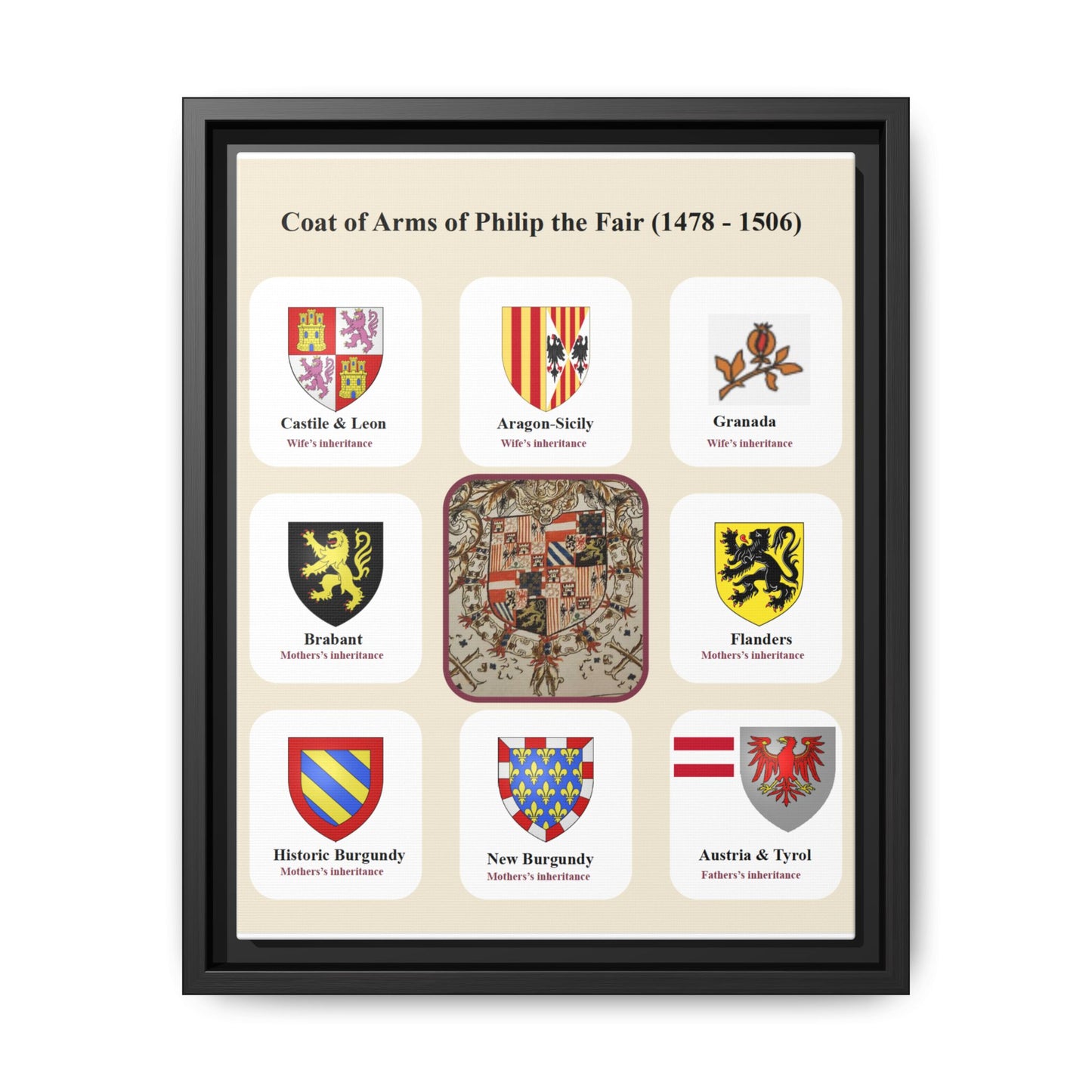 Coat Of Arms Of Philip The Fair Poster, Philip The Fair Heraldry Vertical Poster
