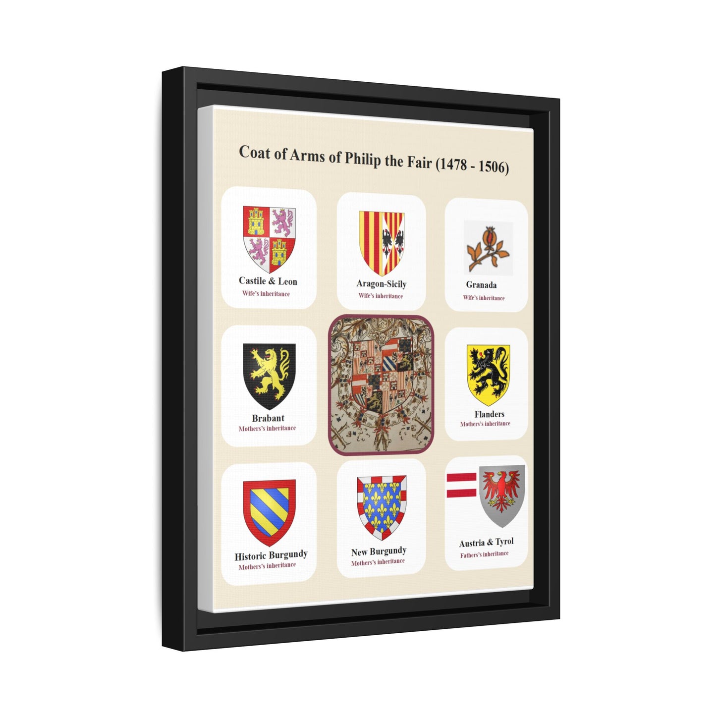 Coat Of Arms Of Philip The Fair Poster, Philip The Fair Heraldry Vertical Poster
