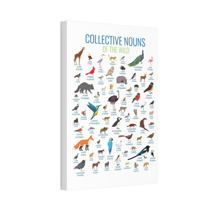 Collective Nouns Of The Wild Animals Birds Mammals Vertical Poster