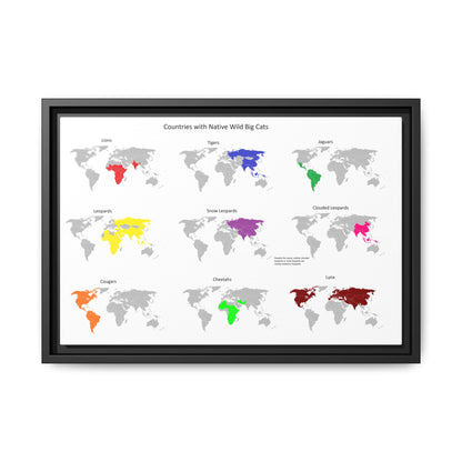 Countries With Native Wild Big Cats Lions Tigers Vertical Poster