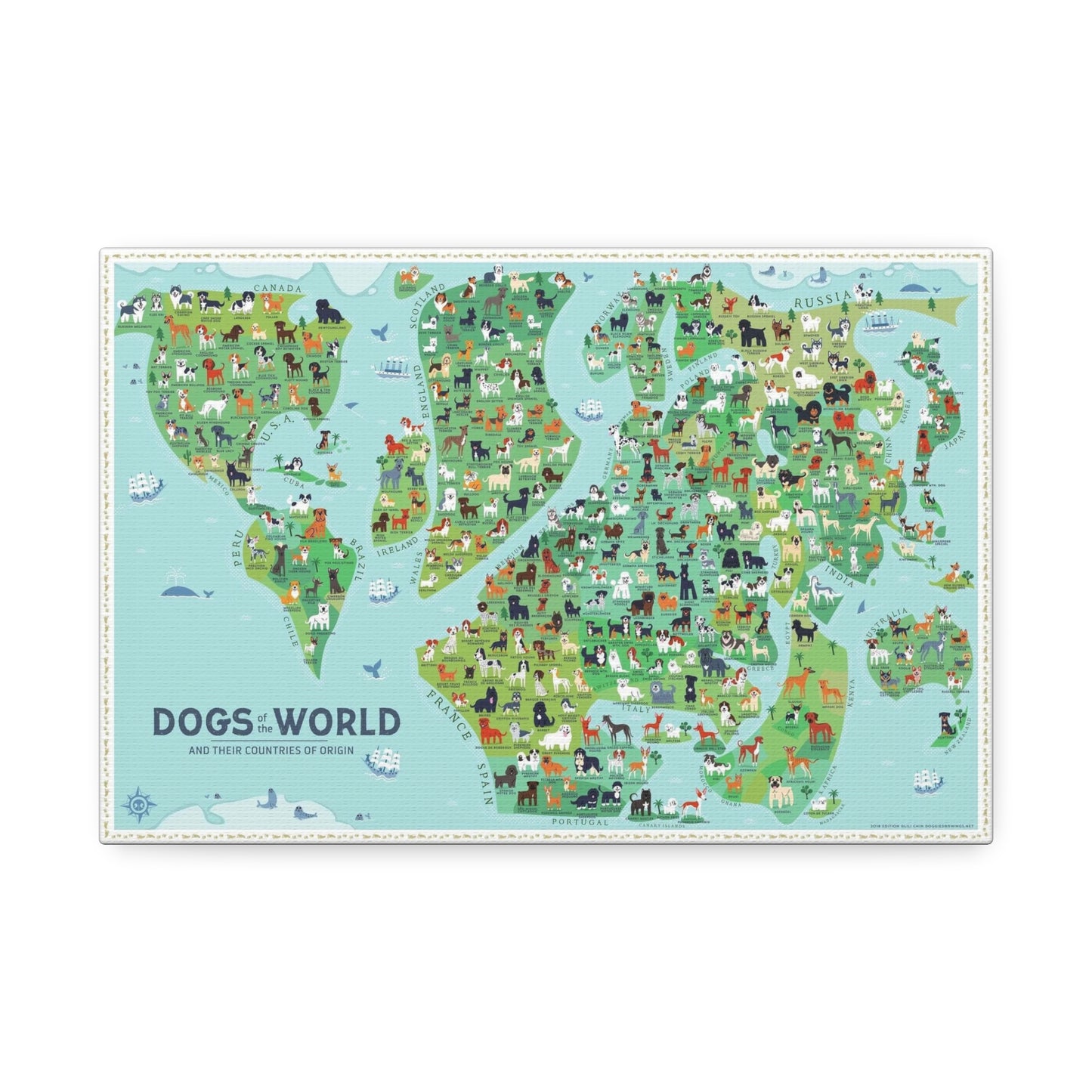 Dogs Of World Dog Breeds Countries Of Origin Vertical Poster