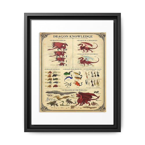 Dragon Knowledge Guide Poster, Dragon Anatomy And Types Identification Vertical Poster