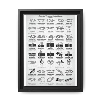 Essential Knots For The Outdoors Poster, Outdoor Knot Guide Vertical Poster