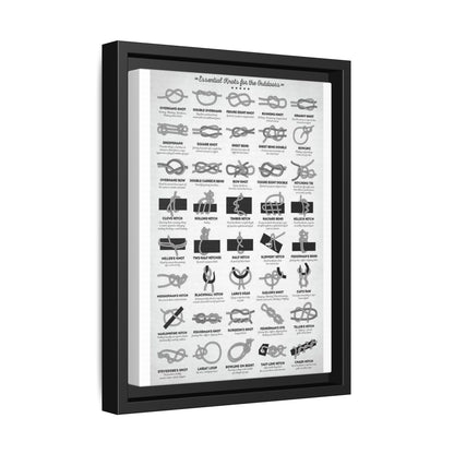 Essential Knots For The Outdoors Poster, Outdoor Knot Guide Vertical Poster