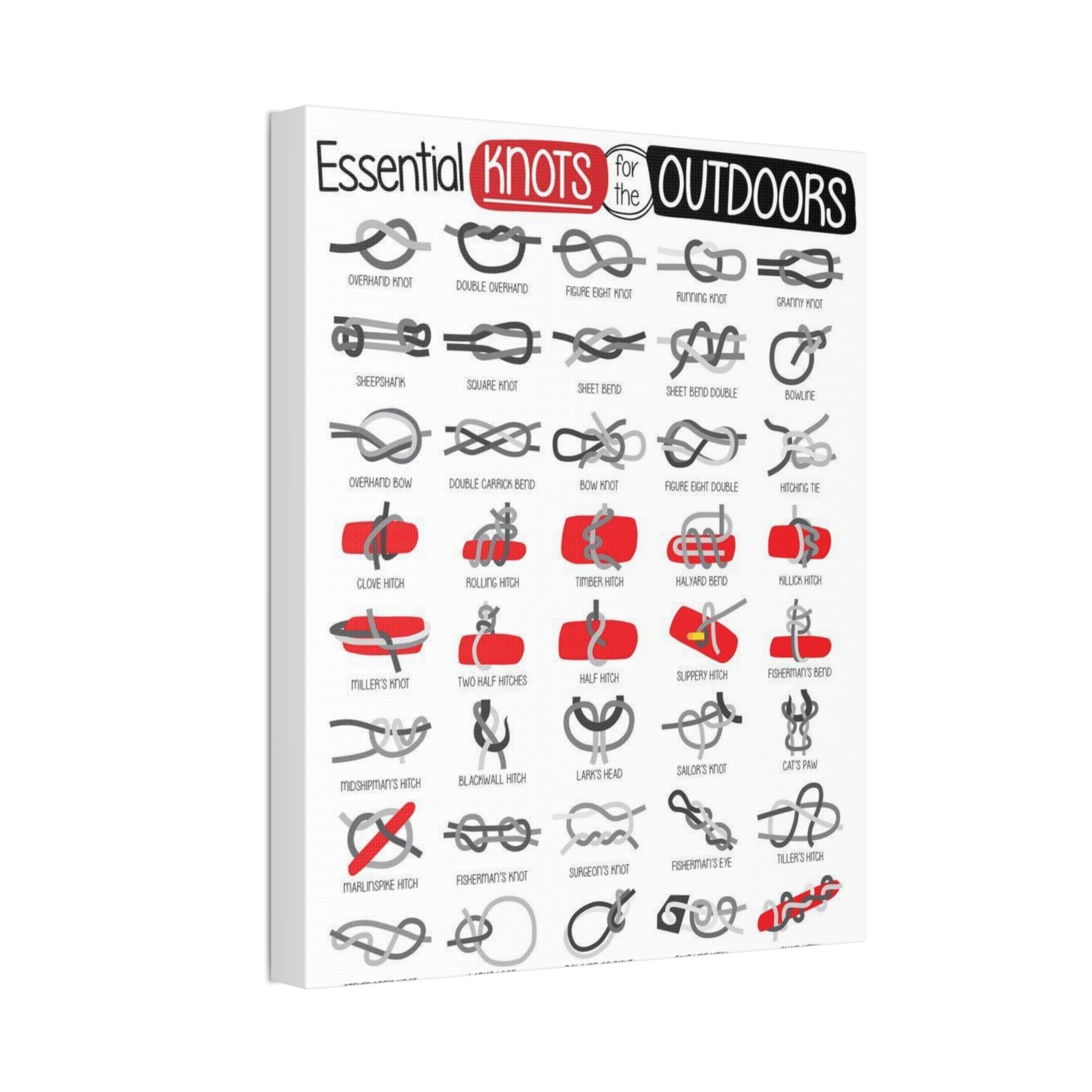 Essential Knots for the Outdoors Vertical Poster and Canvas
