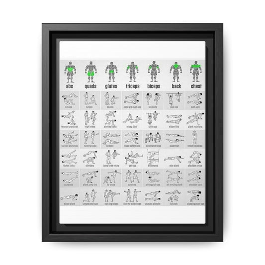 Exercise Workout Guide Poster, Muscle Groups And Exercise Chart Poster