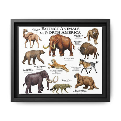Extinct Animals Of North America Guide, Extinct North American Animals Identification Vertical Poster