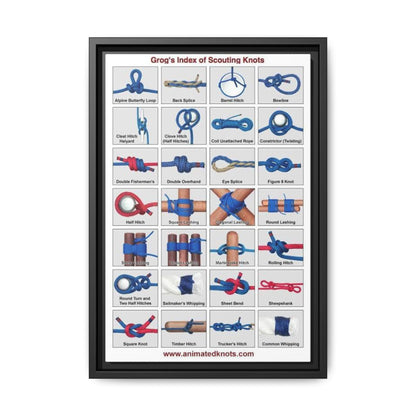 Grog's Index Of Scouting Knots Poster, Knot Tying Guide Vertical Poster