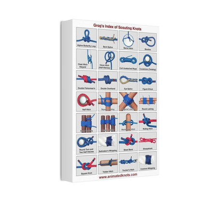 Grog's Index Of Scouting Knots Poster, Knot Tying Guide Vertical Poster