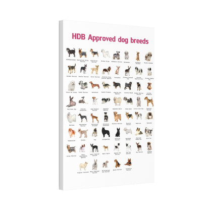 HDB Approved Dog Breeds Poster, Dog Breeds Identification Guide Vertical Poster