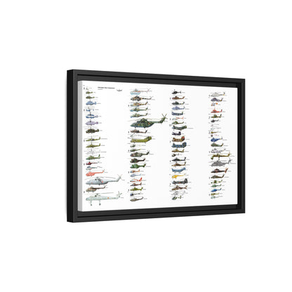 Helicopter Size Comparison Horizontal Poster and Canvas