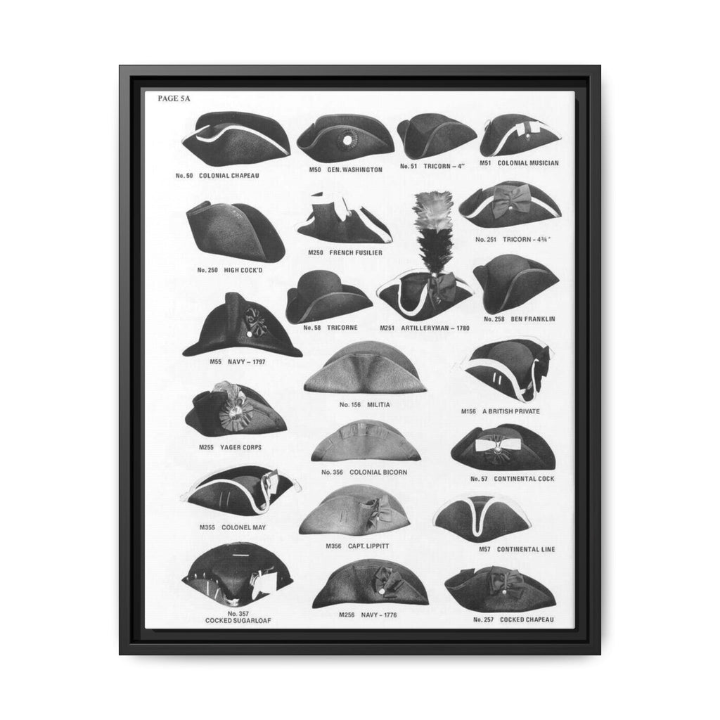 Historic Tricorne Hat Styles Vertical Poster and Canvas