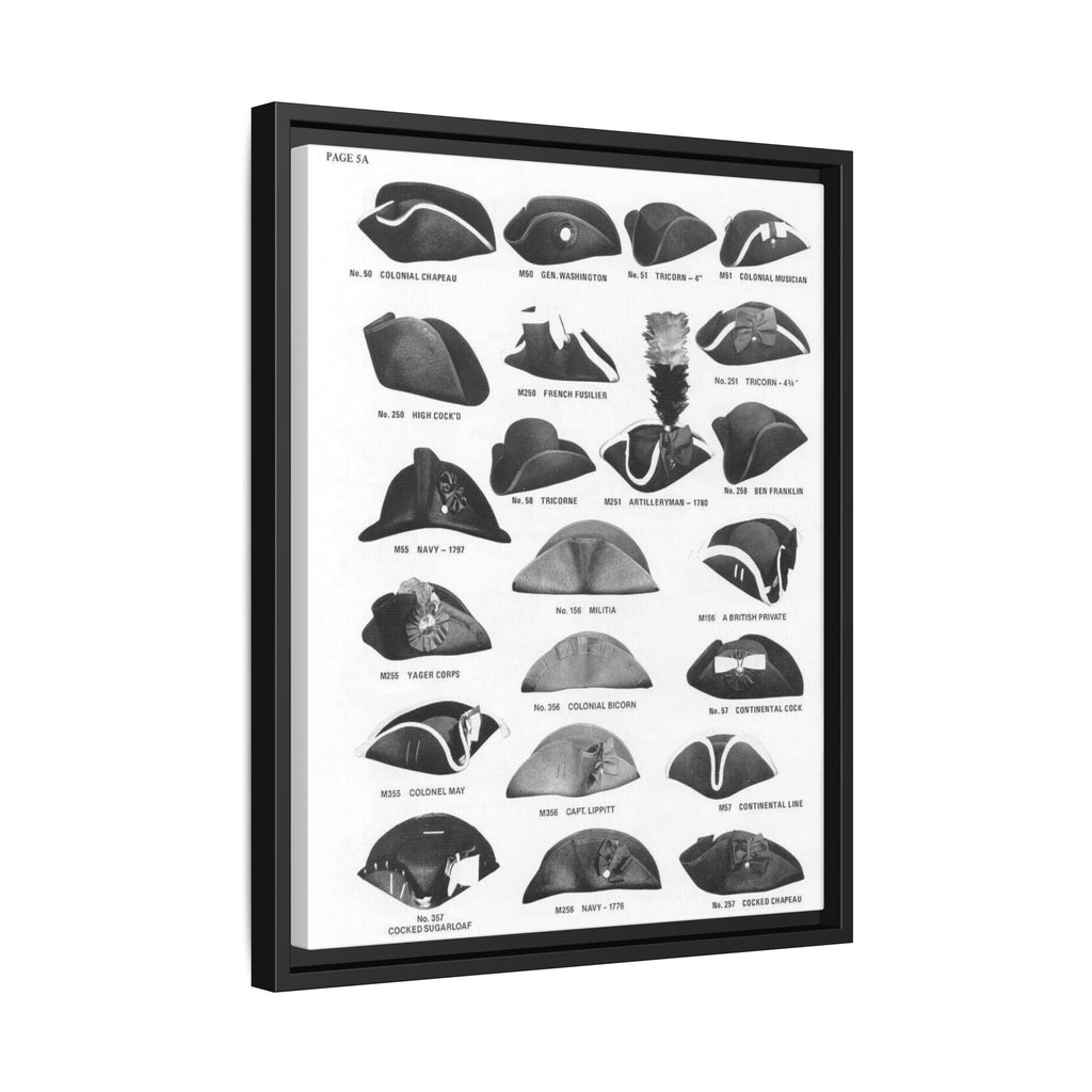 Historic Tricorne Hat Styles Vertical Poster and Canvas