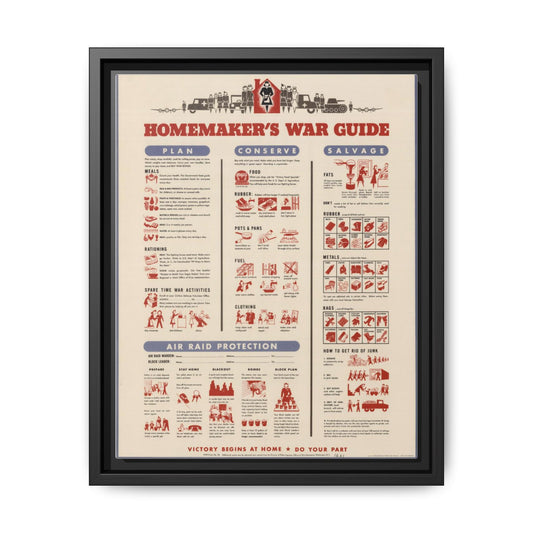 Homemaker's War Guide Poster, Wartime Homefront Reference Vertical Poster