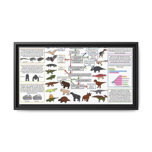 Is It a Dinosaur Poster, Dinosaur Identification Chart, Educational Science Wall Art Canvas Print