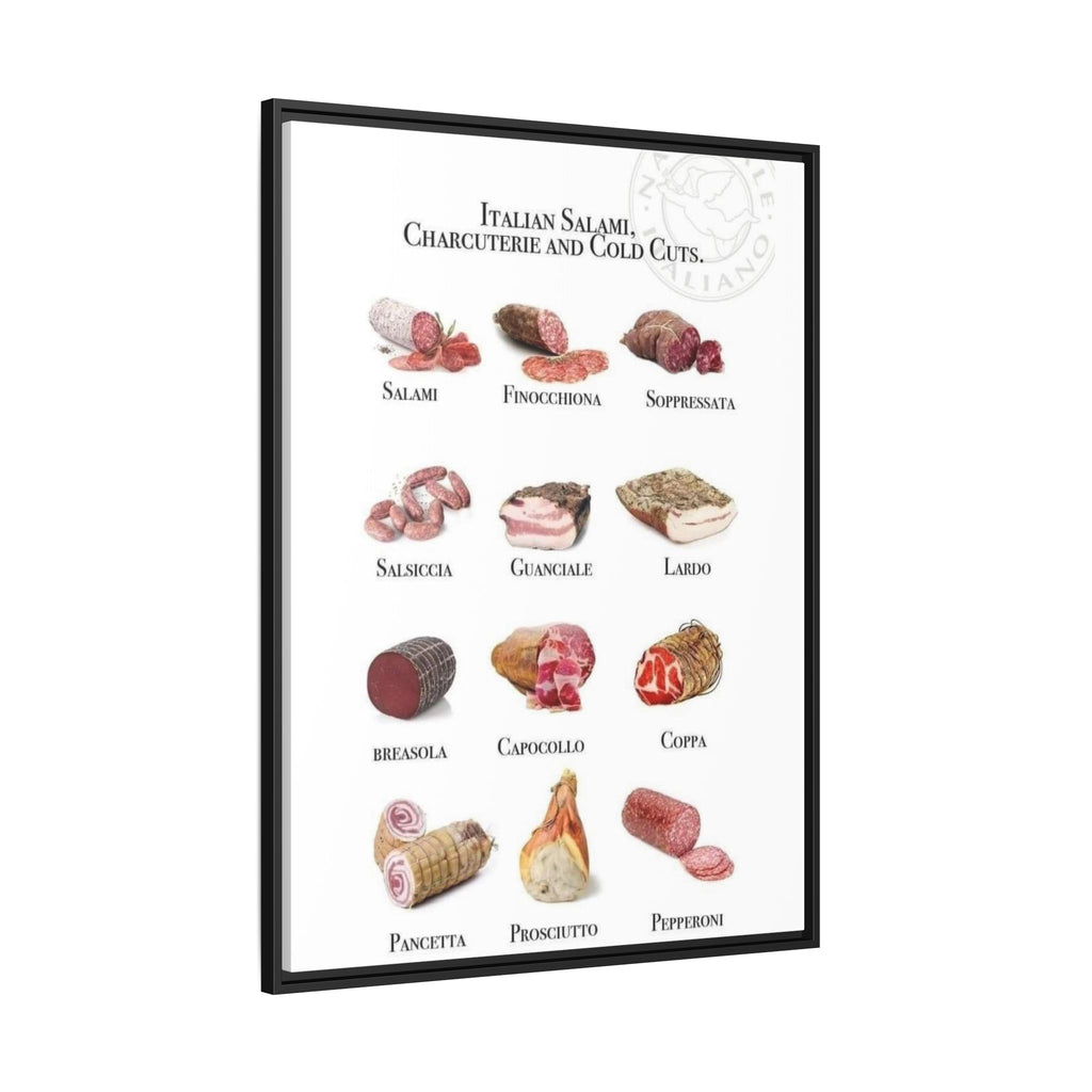 Italian Salami Charcuterie and Cold Cuts Vertical Poster and Canvas