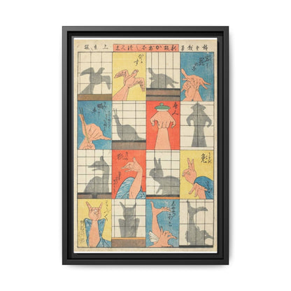 Japanese Hand Shadow Puppetry Guide Vertical Poster and Canvas