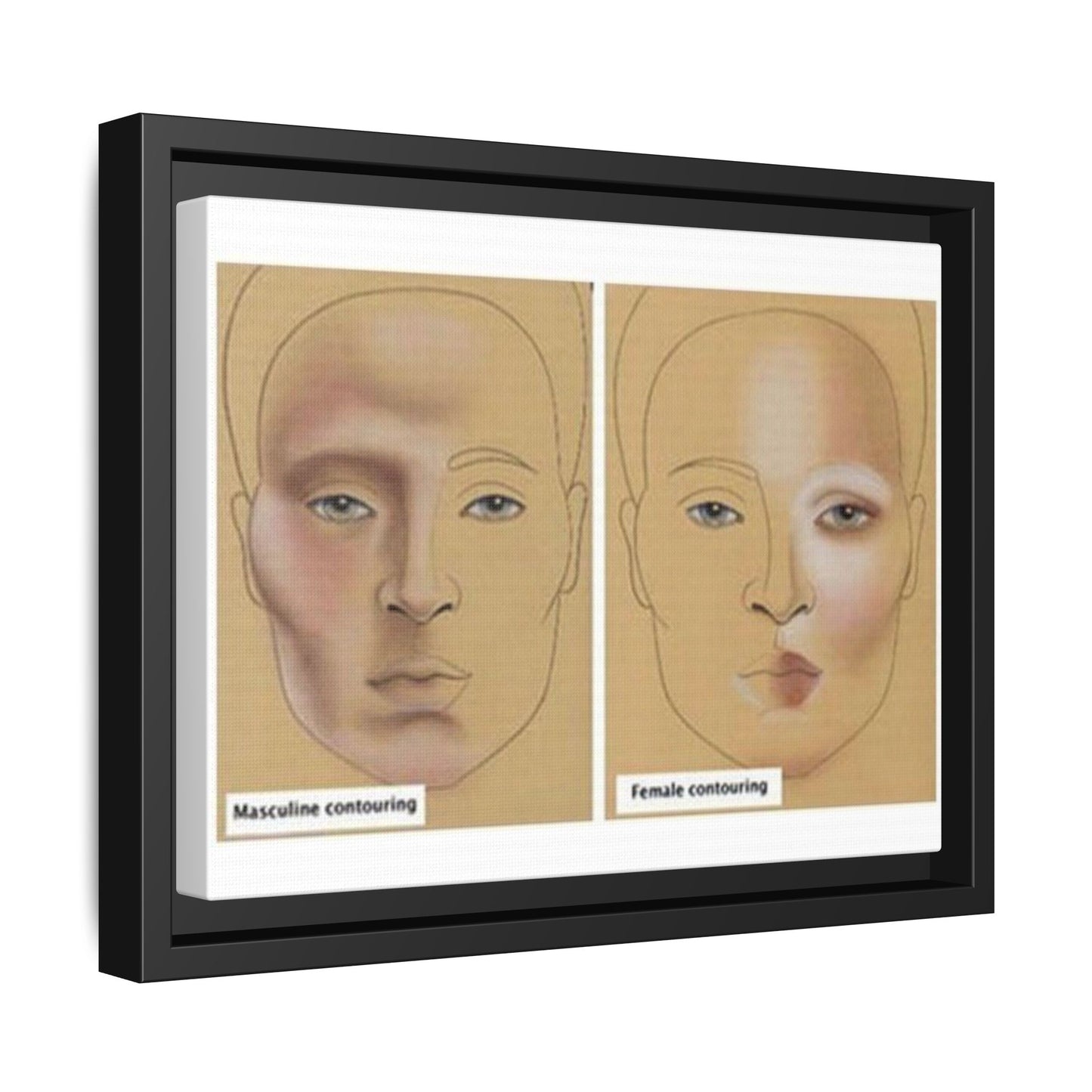 Makeup Contouring Guide Poster, Male Vs Female Contouring Vertical Poster