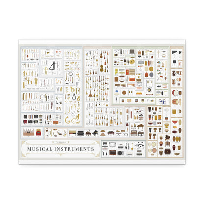 Musical Instruments Chart Poster, Types Of Musical Instruments Vertical Poster