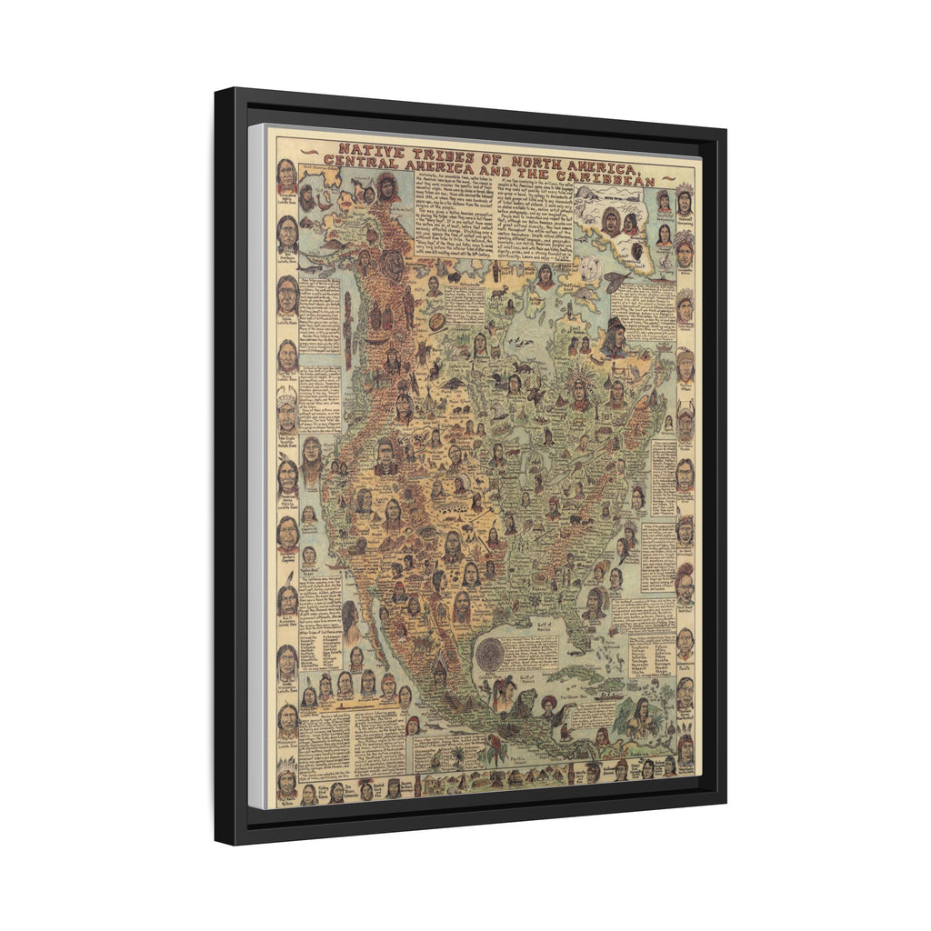 Native Tribes of North America Map Poster, Indigenous Peoples Historical Map Print, Native American Tribal Nations Wall Art