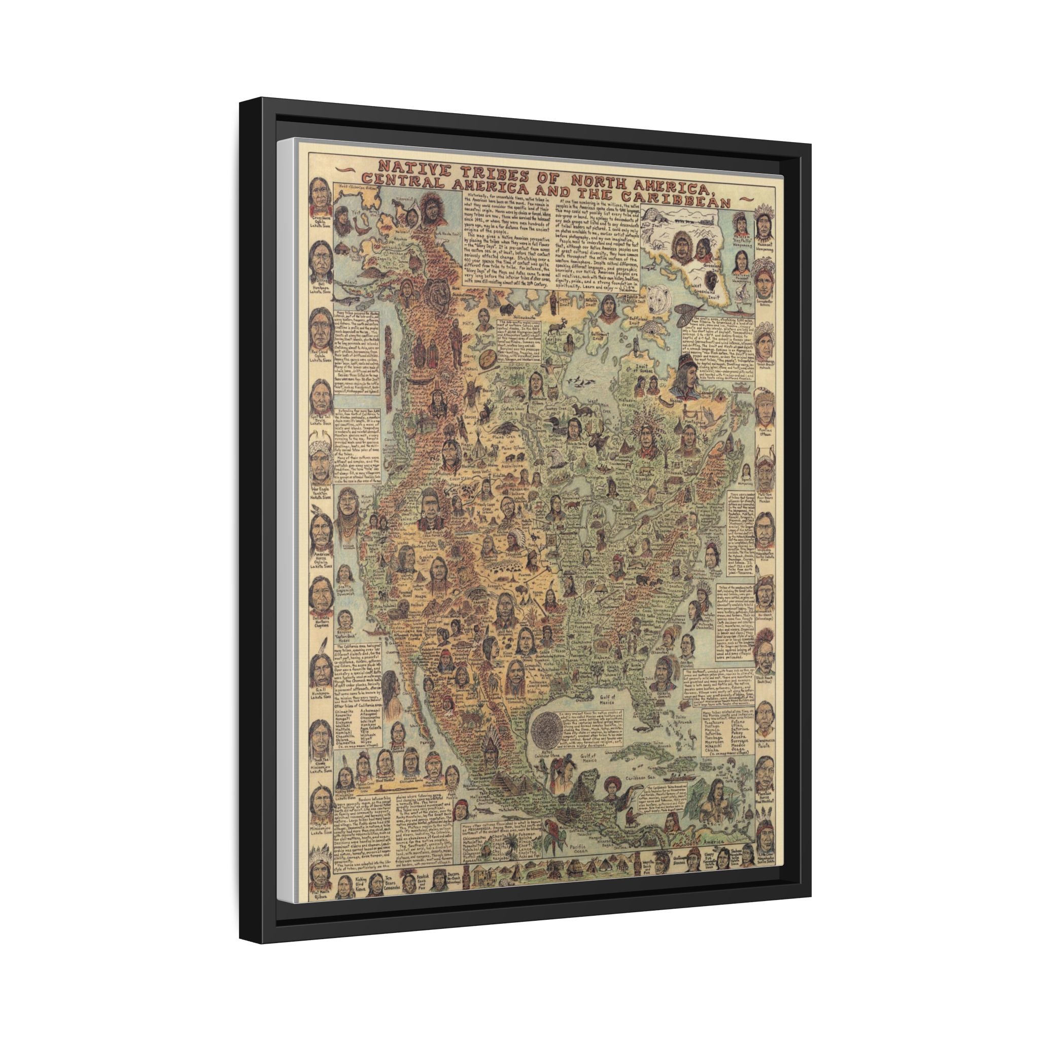 Native Tribes of North America Map Poster, Indigenous Peoples Historical Map Print, Native American Tribal Nations Wall Art