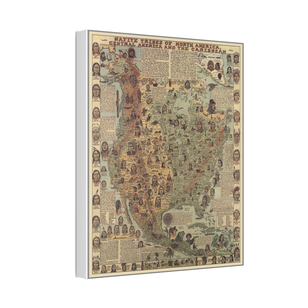Native Tribes of North America Map Poster, Indigenous Peoples Historical Map Print, Native American Tribal Nations Wall Art
