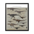 North American Tyrannosaurs Poster, Tyrannosaur Species Comparison Chart, Dinosaur Educational Wall Art Canvas Print