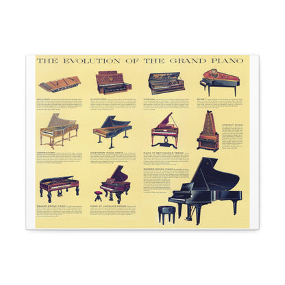 Piano Evolution Guide Poster, History Of Piano Development Vertical Poster