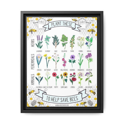Plants To Help Save Bees Species Identification Poster, Garden Guide Vertical Poster