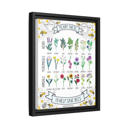 Plants To Help Save Bees Species Identification Poster, Garden Guide Vertical Poster