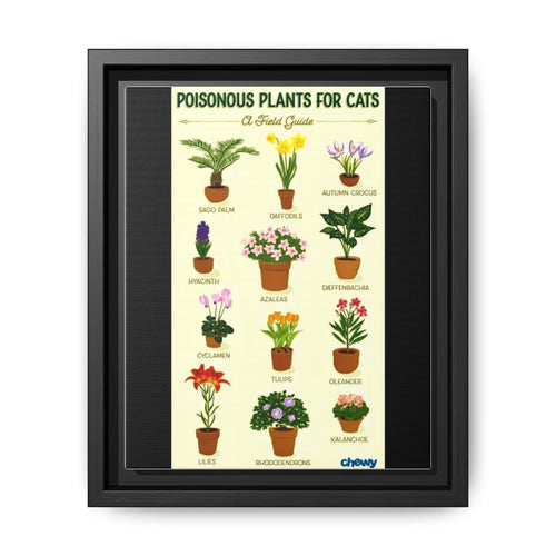 Poisonous Plants For Cats Poster, Pet Safety Guide Vertical Poster