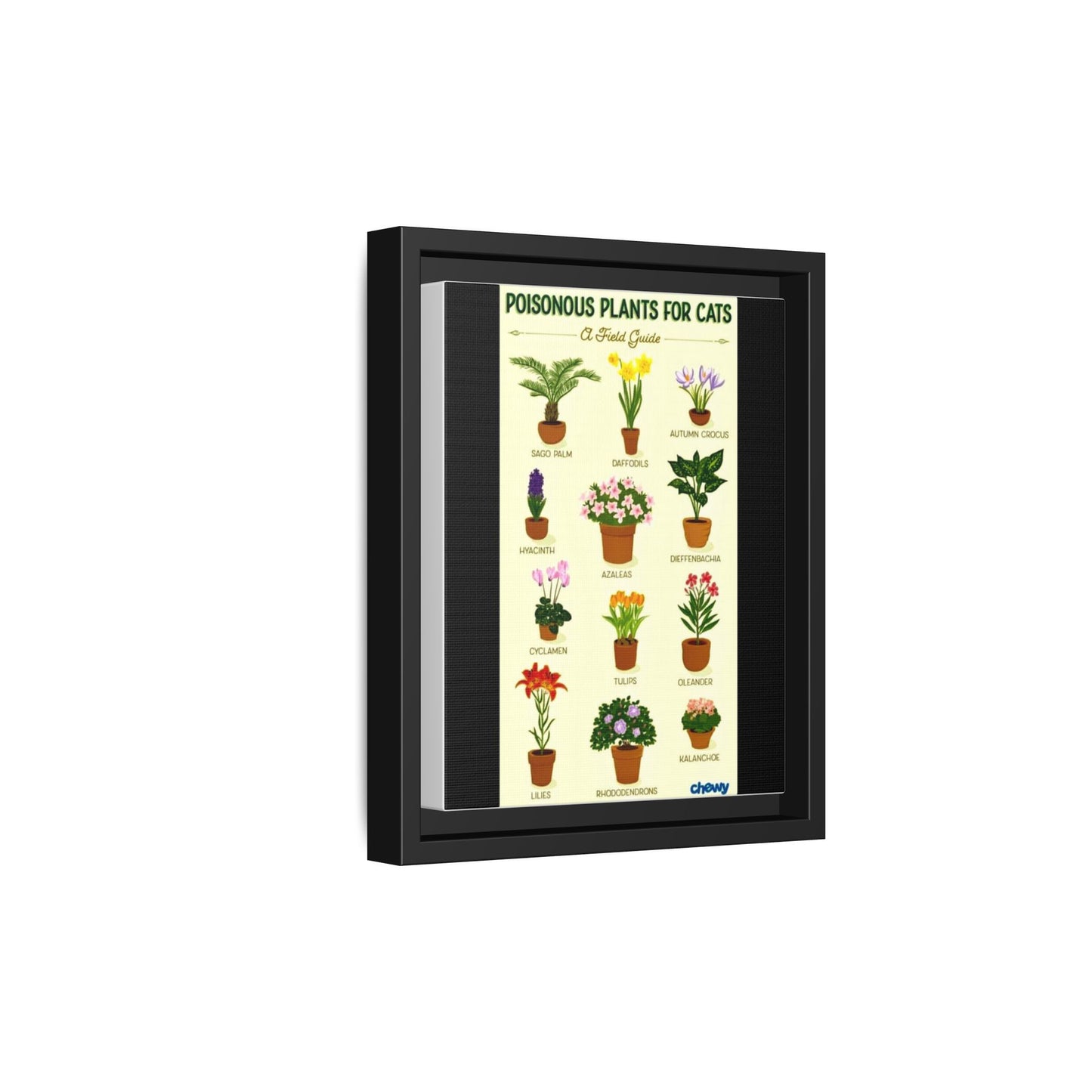 Poisonous Plants For Cats Poster, Pet Safety Guide Vertical Poster