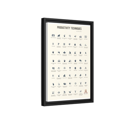 Productivity Techniques Poster, Productivity Tips Chart Vertical Poster