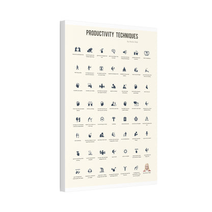 Productivity Techniques Poster, Productivity Tips Chart Vertical Poster