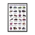 Purple Fruits & Vegetables Vertical Poster and Canvas