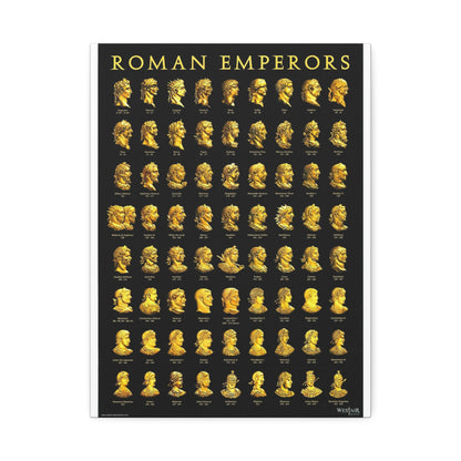 Roman Emperors Timeline Poster, Ancient Rome History Chart Vertical Poster