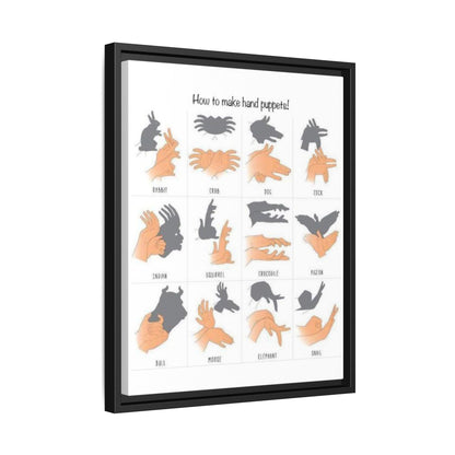 Shadow Hand Puppets Guide Poster, Hand Shadow Art Chart Vertical Poster