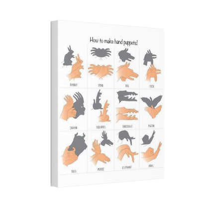 Shadow Hand Puppets Guide Poster, Hand Shadow Art Chart Vertical Poster