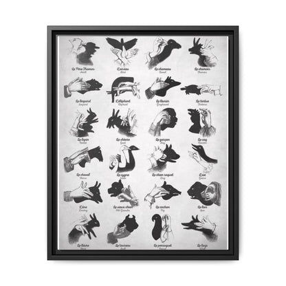 Shadow Puppets Guide Poster, Hand Shadow Art Chart Vertical Poster