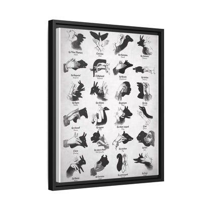 Shadow Puppets Guide Poster, Hand Shadow Art Chart Vertical Poster