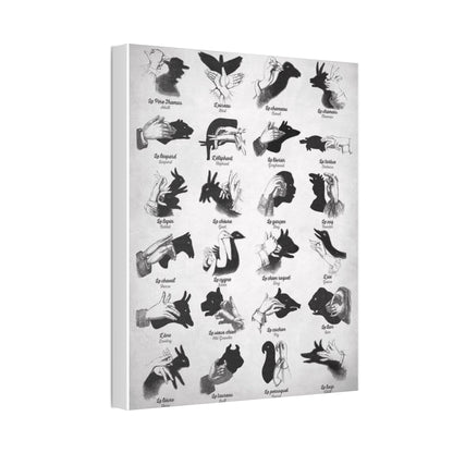 Shadow Puppets Guide Poster, Hand Shadow Art Chart Vertical Poster
