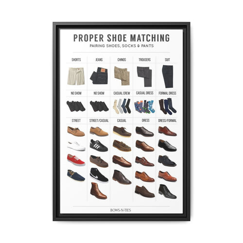 Shoe Matching Guide Poster, Men’s Shoes Socks And Pants Chart Vertical Poster